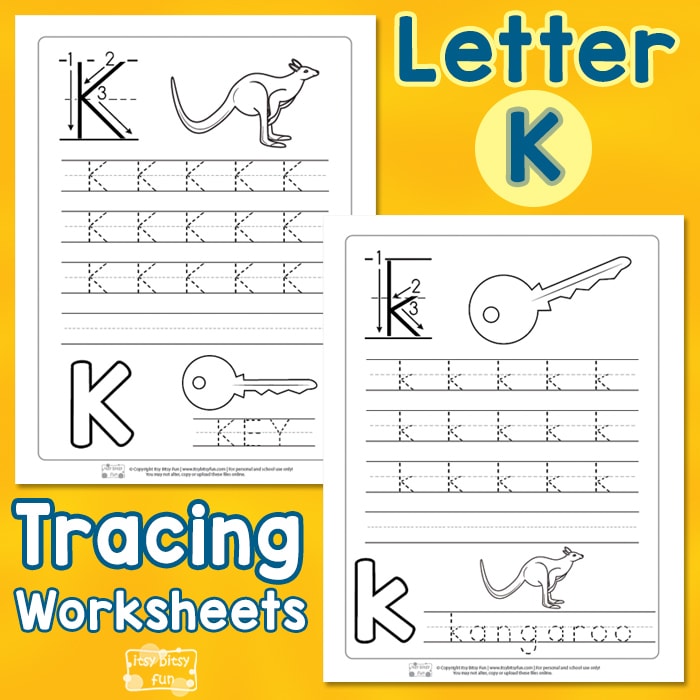 Letter K Tracing Worksheets
