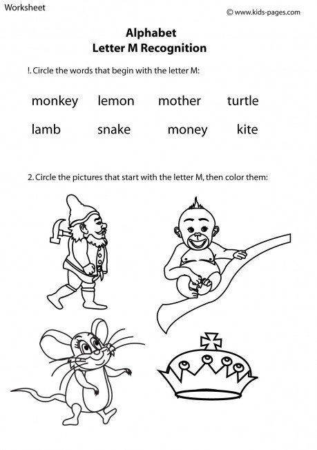 Letter M Recognition Worksheet