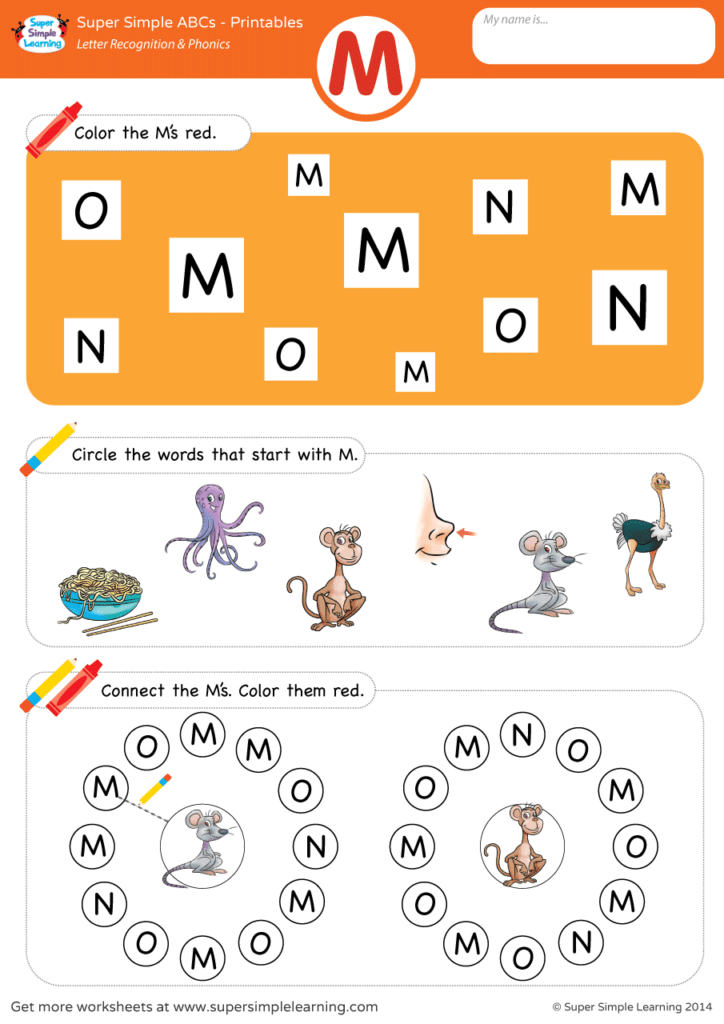 Letter Recognition Phonics Worksheet