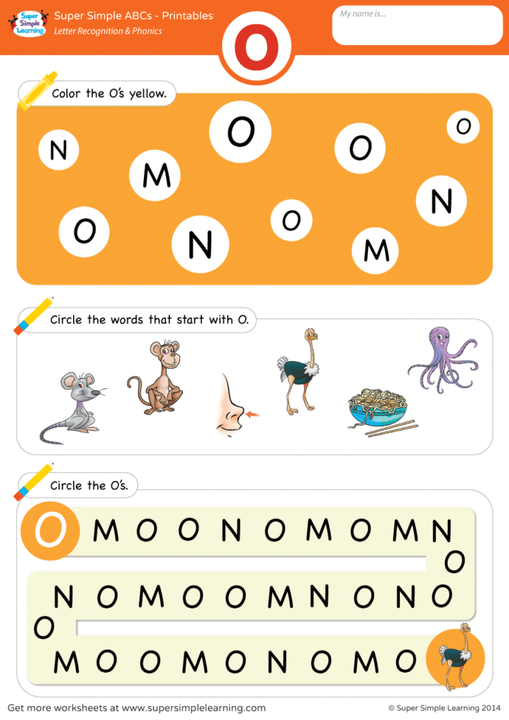 Letter Recognition Phonics Worksheet