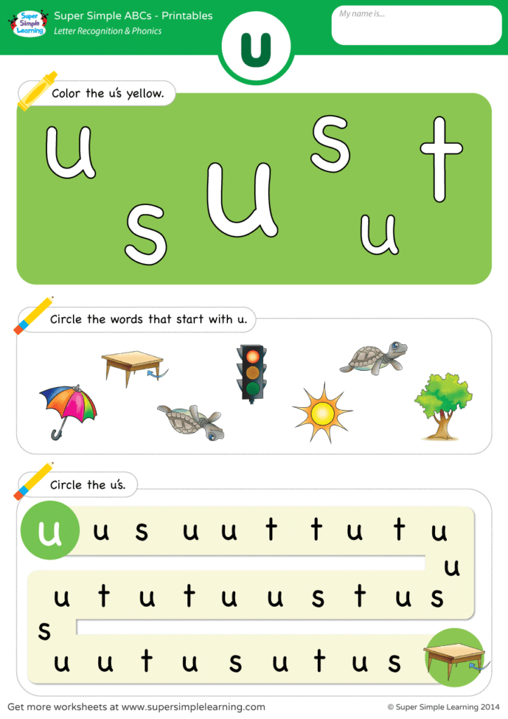 Letter Recognition Phonics Worksheet