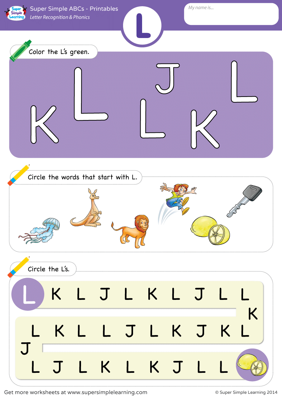 Letter Recognition Phonics Worksheet