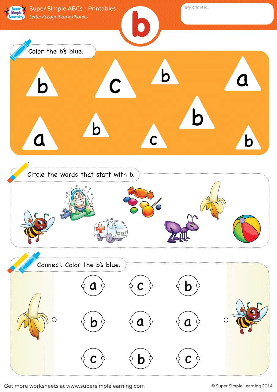 Letter Recognition Phonics Worksheet