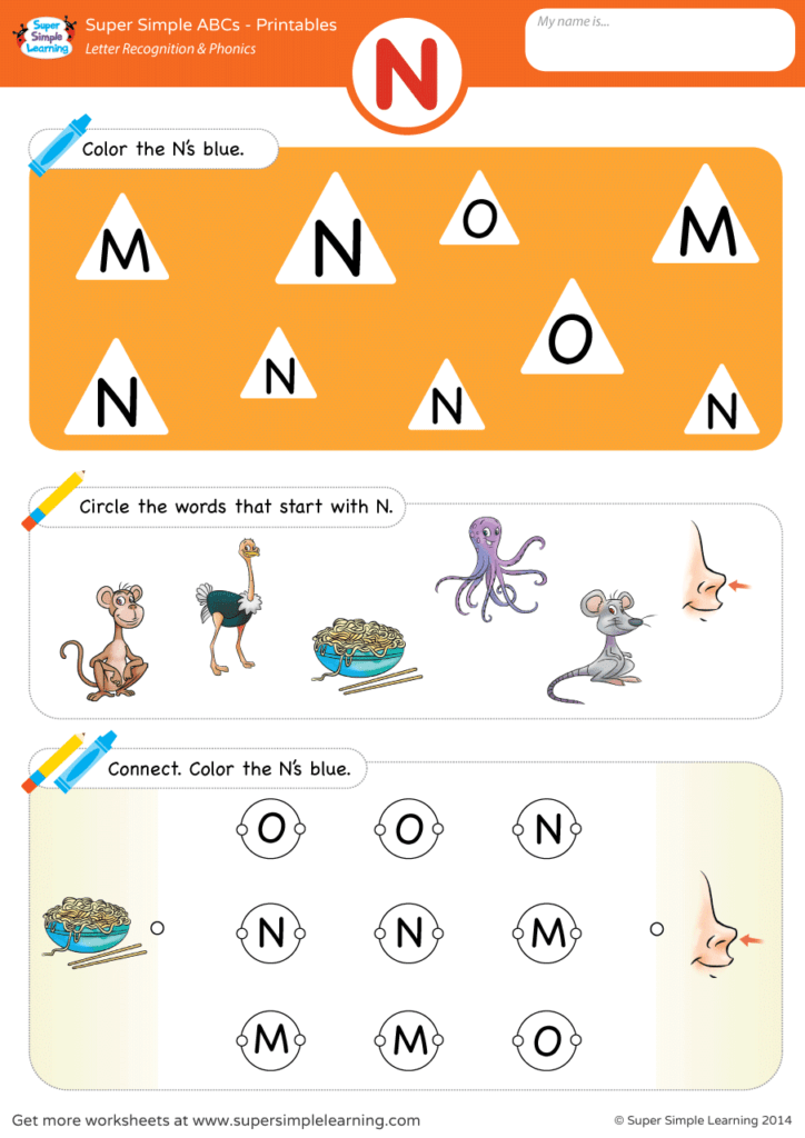 Letter Recognition Phonics Worksheet