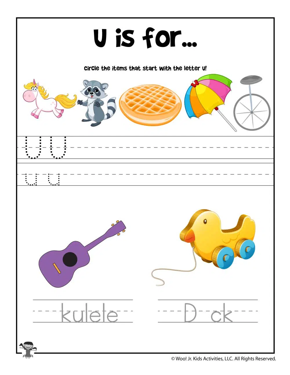 Letter U Recognition Worksheets