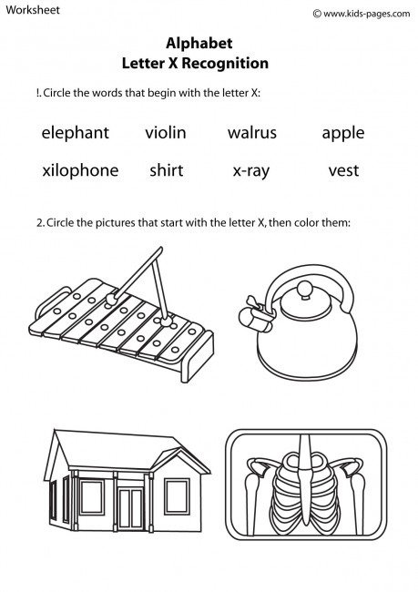 Letter X Recognition Worksheet Letter X Recognition Worksheet