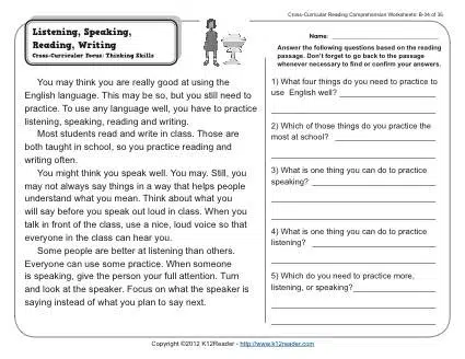 Reading And Writing Worksheets
