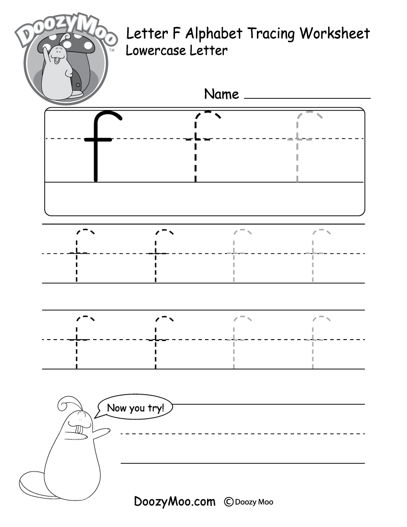 Lowercase Letter F Tracing Worksheet