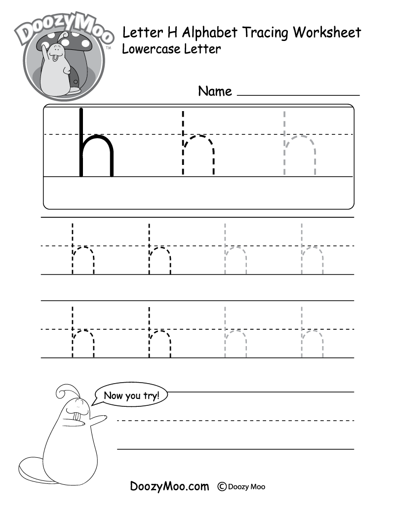 Lowercase Letter H Tracing Worksheet