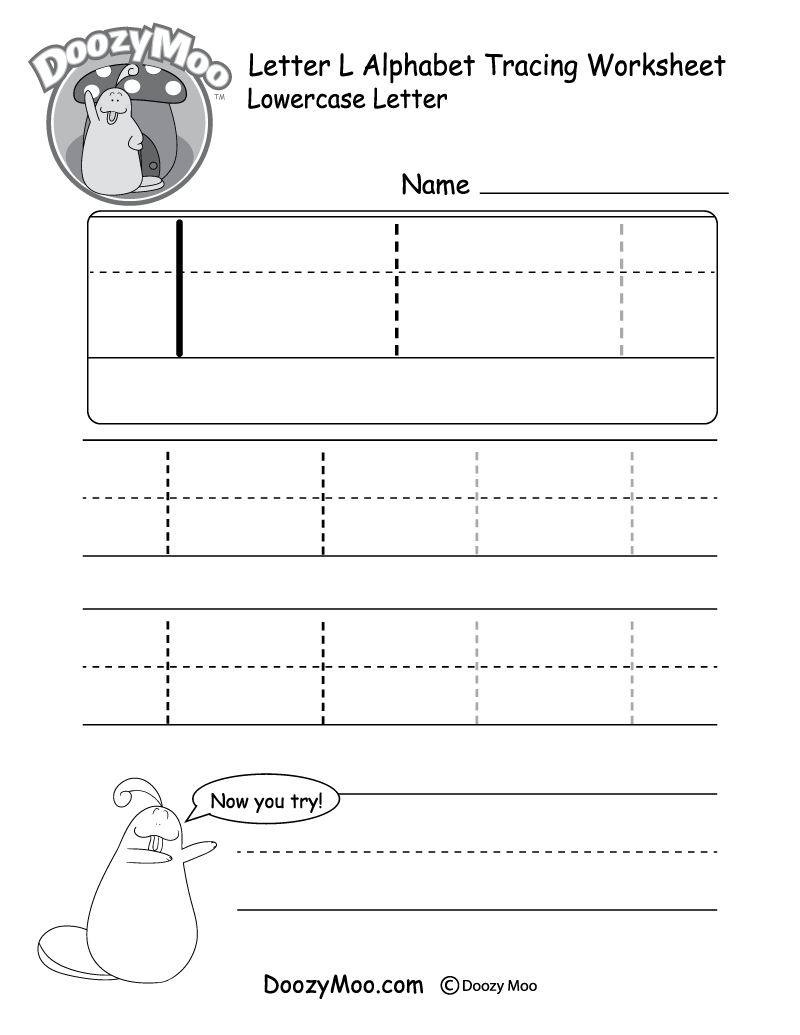 Lowercase Letter L Tracing Worksheet