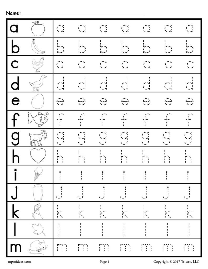 Lowercase Letter Tracing Worksheets Supplyme