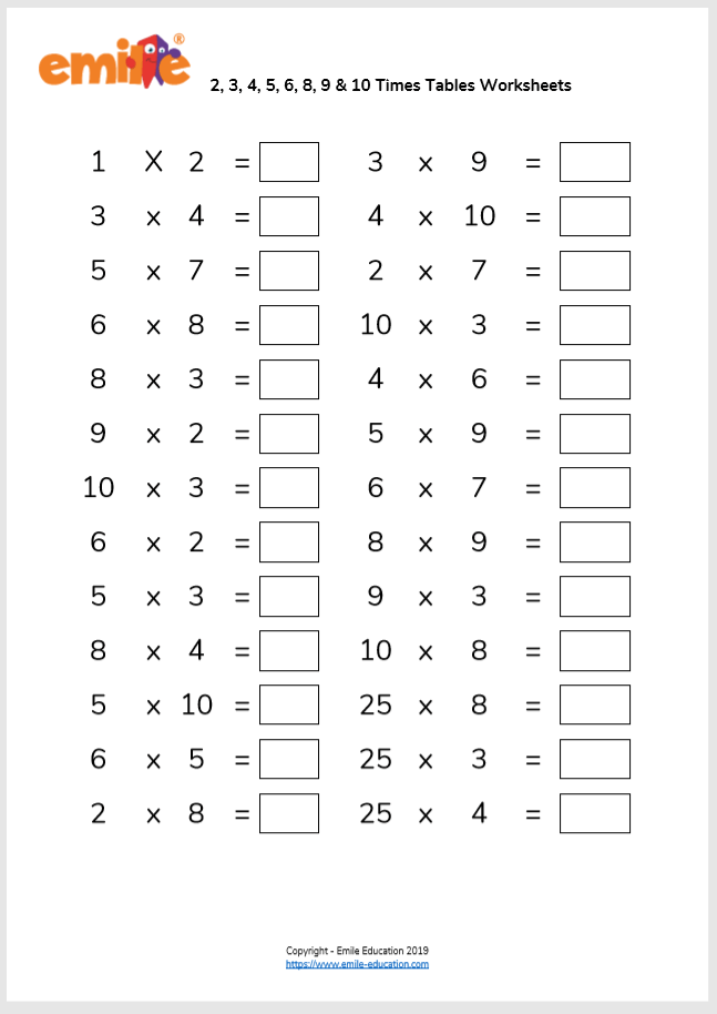 Multiplication Tables Check Mtc Worksheets Multiplication Tables Check Mtc Worksheets