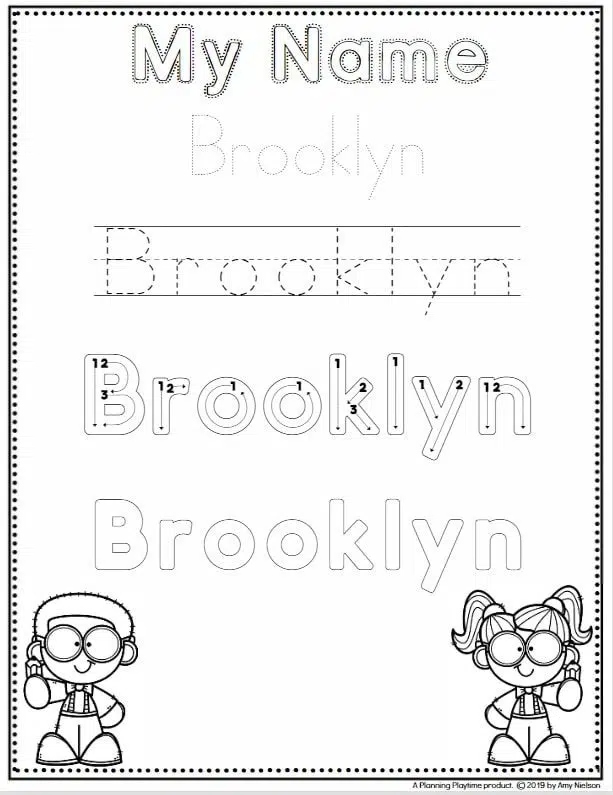 Name Tracing Worksheets For Preschool