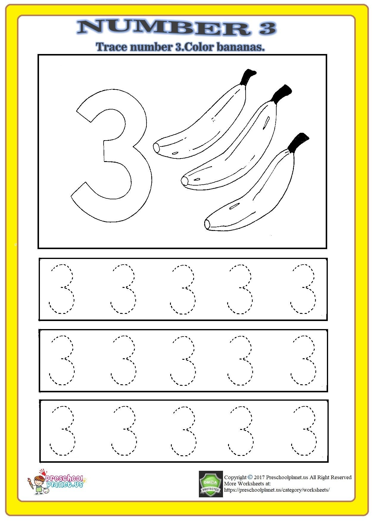 Number Trace Worksheet