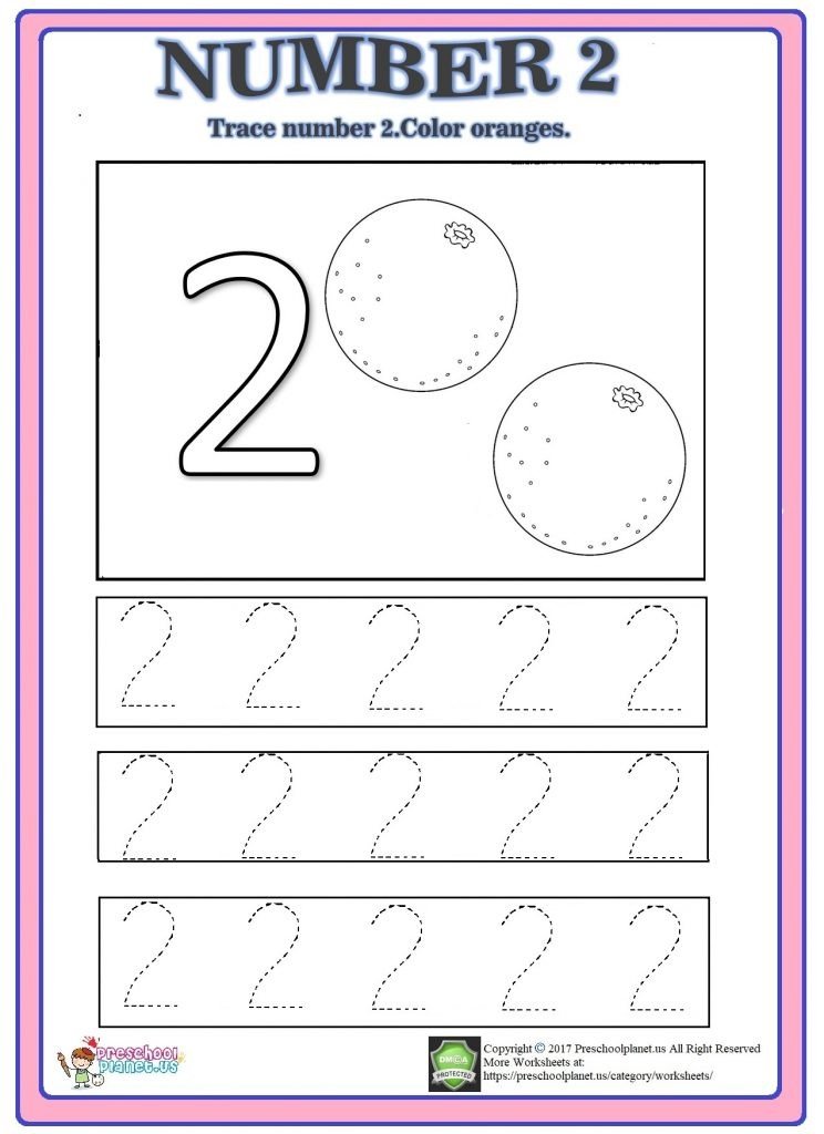 Number Trace Worksheet Preschoolplanet
