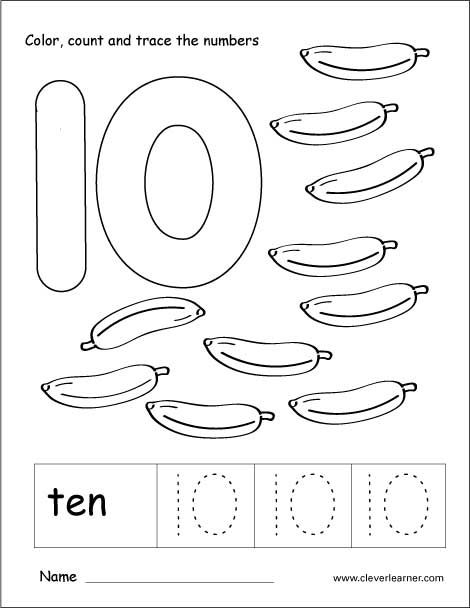 Number Tracing And Colouring Worksheet For Kindergarten