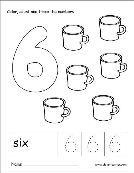 Number Tracing And Colouring Worksheet For Kindergarten