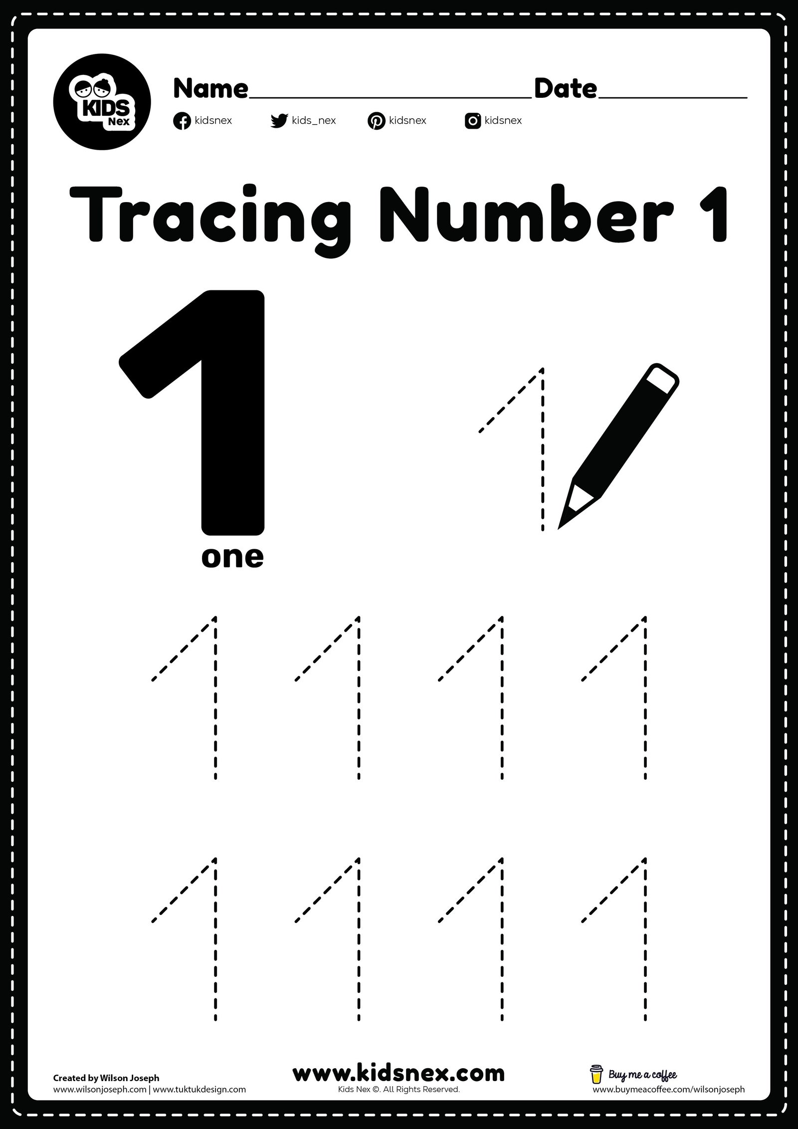 Number Tracing Worksheet Number Tracing Worksheet