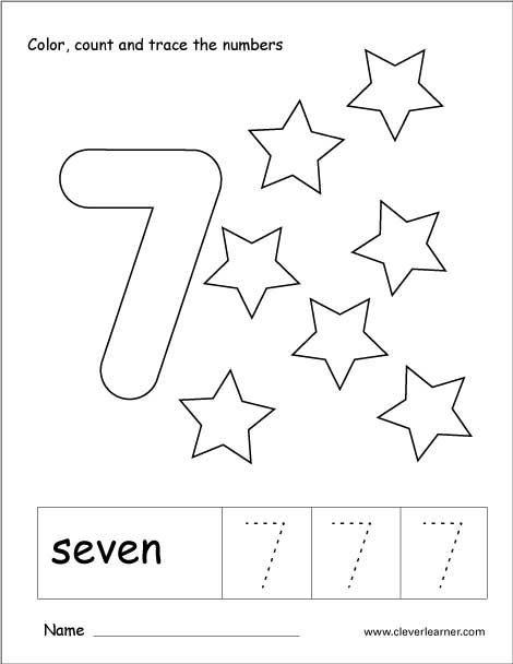 Number Seven Writing Counting And Recognition Activities For Children