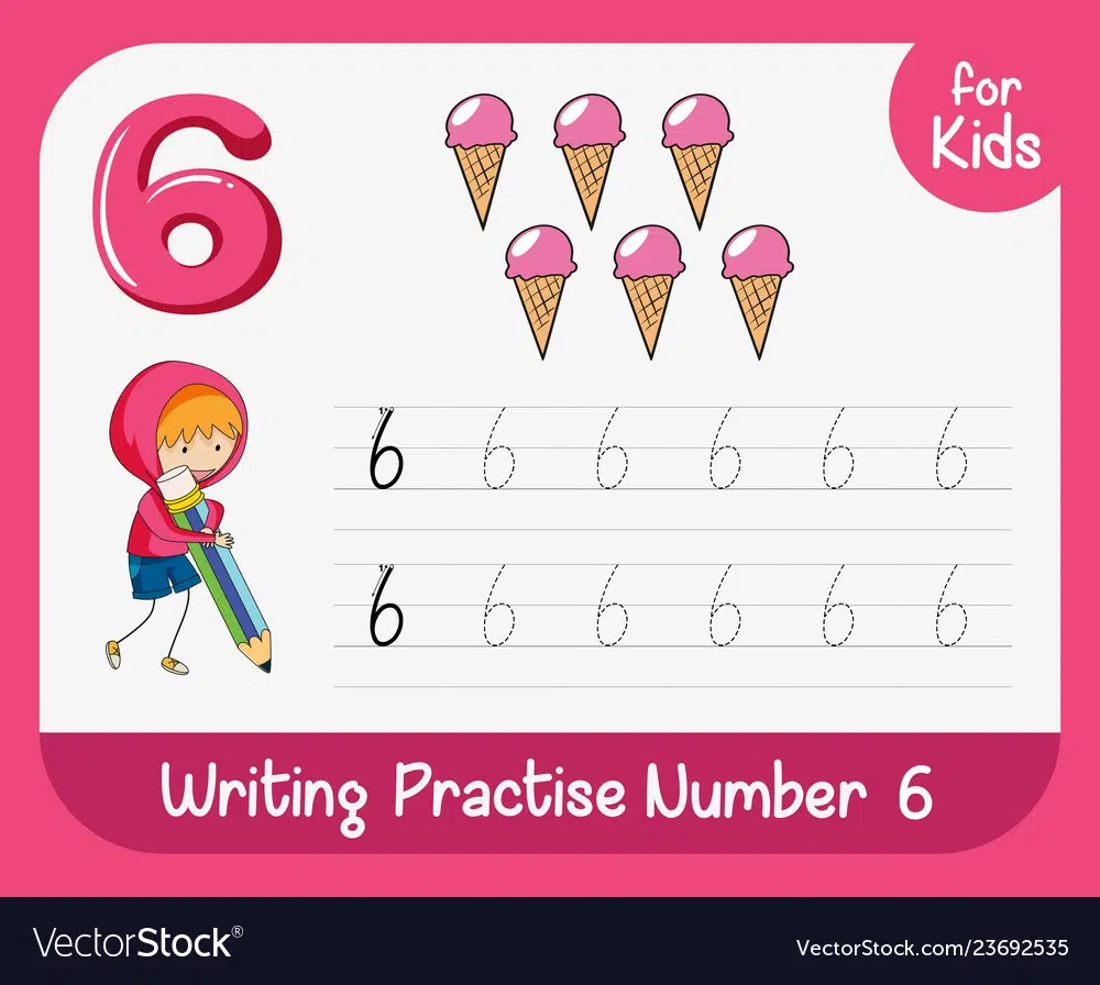 Number 6 Tracing Worksheets