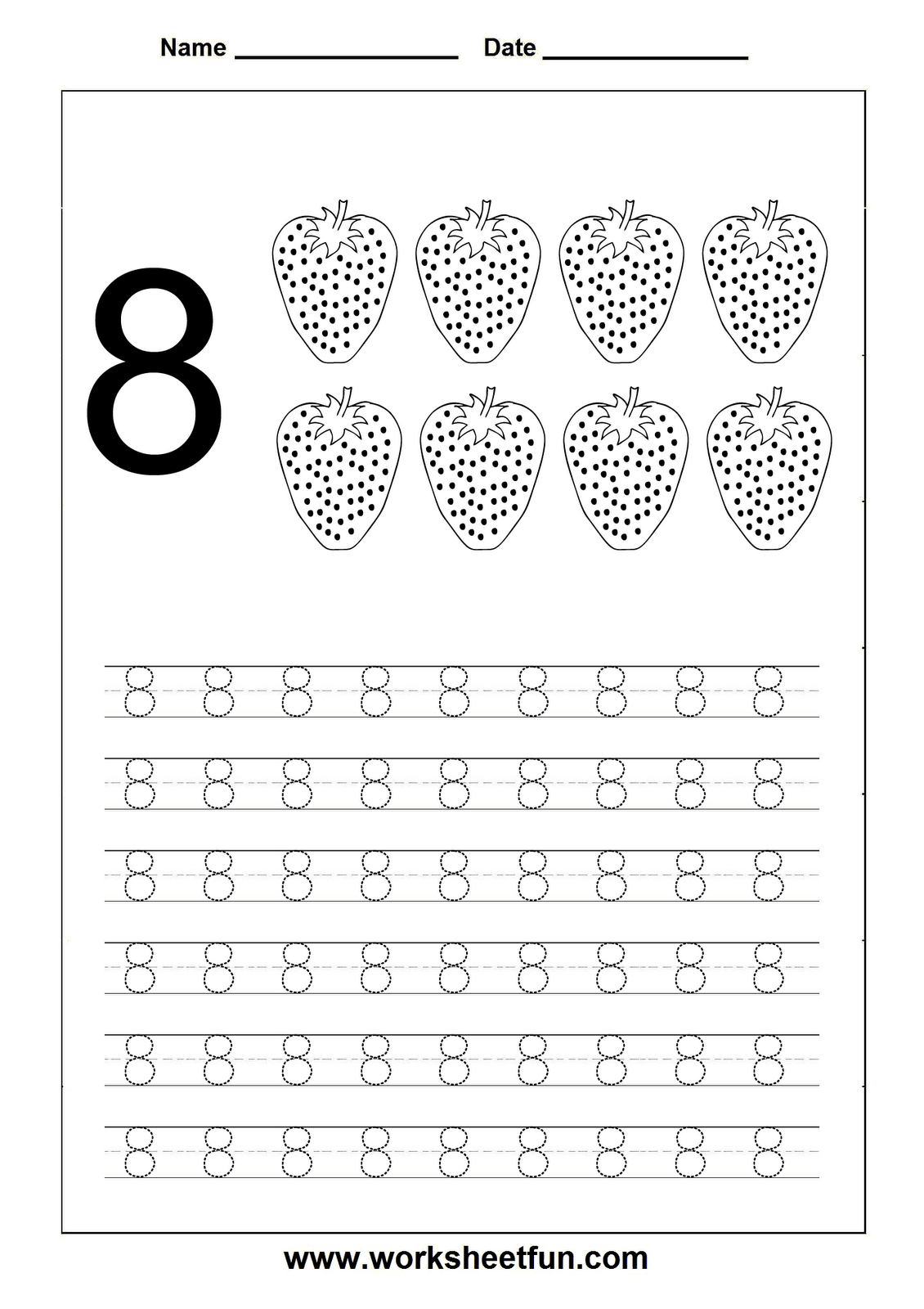 Number Tracing Worksheet Number Tracing Worksheet