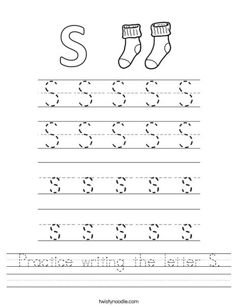 Practice Writing The Letter S Worksheet Practice Writing The Letter S Worksheet
