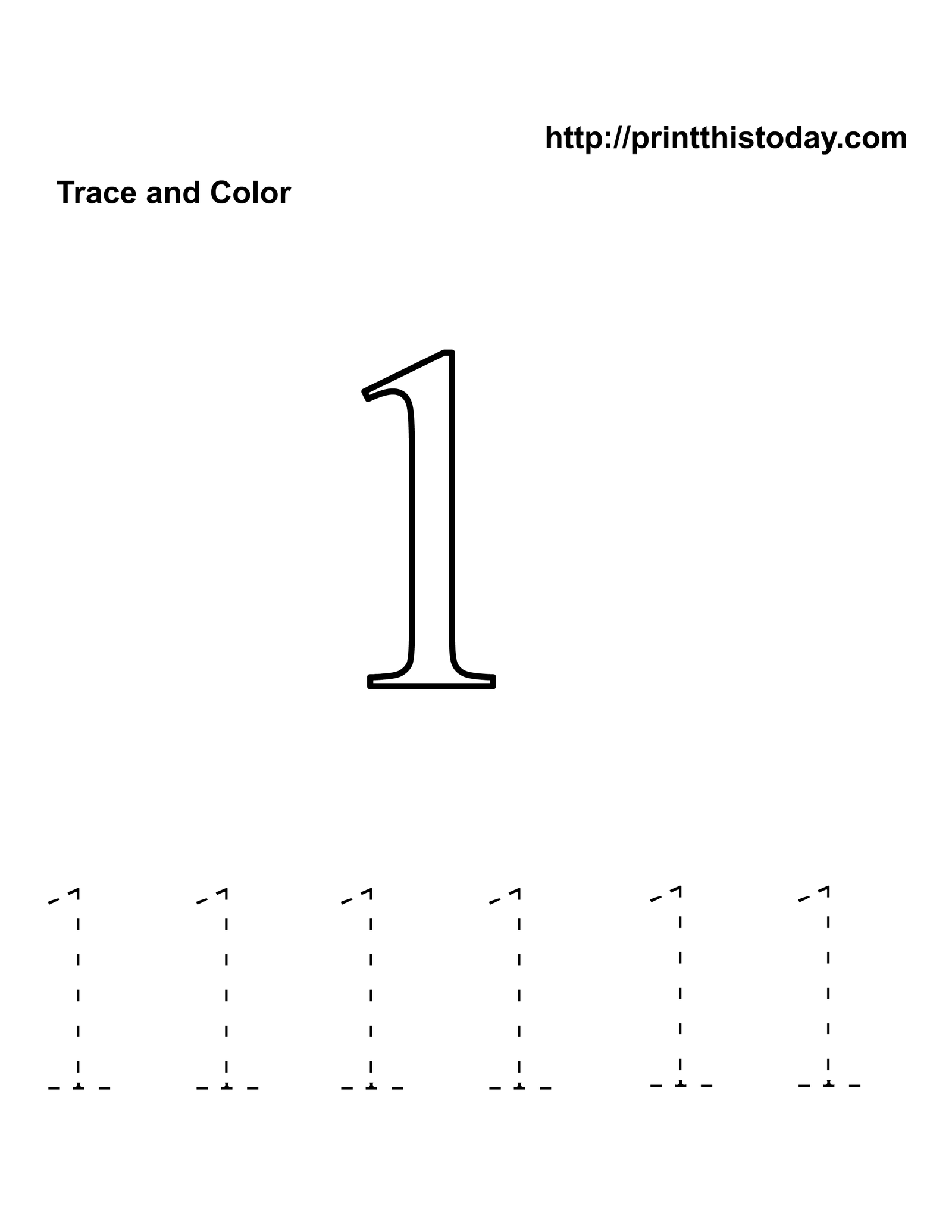 Preschool Number One Worksheet Preschool Number One Worksheet