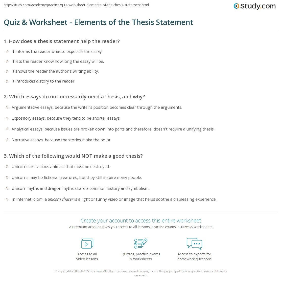 Quiz Worksheet
