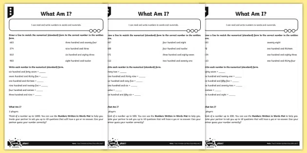 Reading And Writing Numbers Worksheets