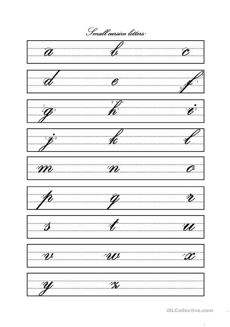 Small Cursive Letters