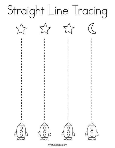 Straight Line Tracing Coloring Page