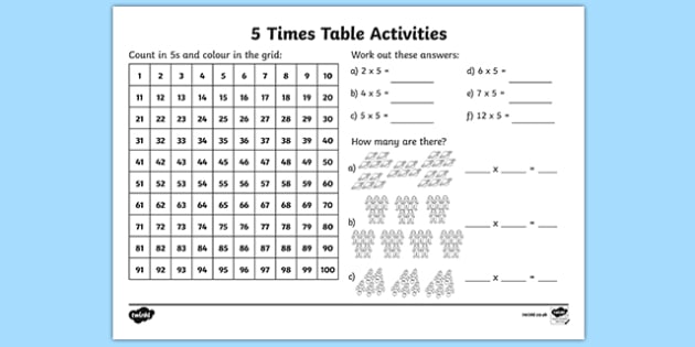 Times Tables Worksheet