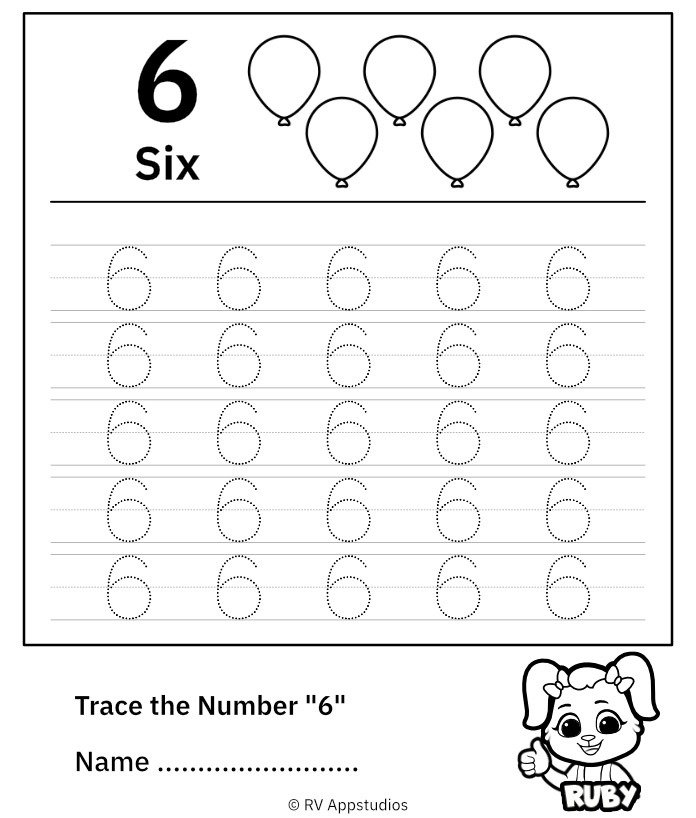 Trace Number Worksheet For Free For Kids