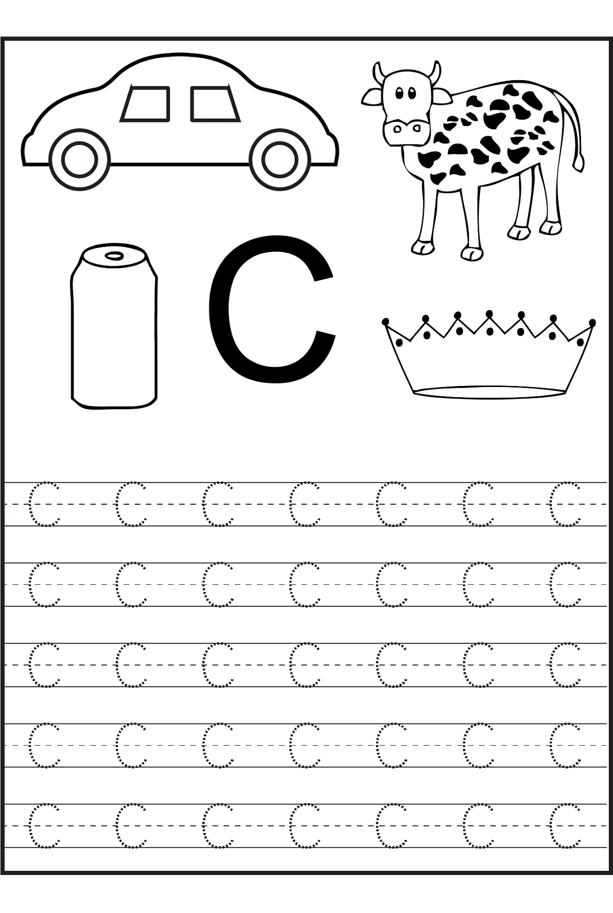 Trace The Letter C Worksheets
