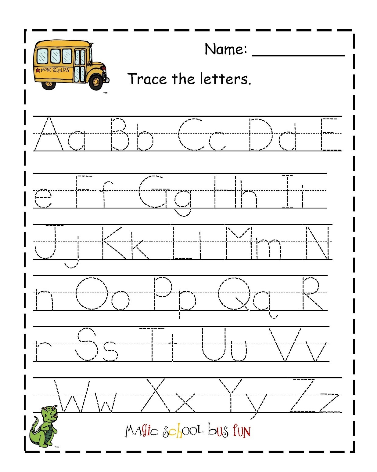 Traceable Letter Worksheets To Print
