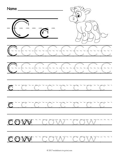 Tracing Letter C Worksheet