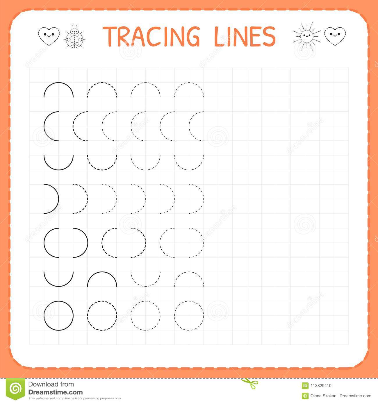 Tracing Lines Worksheet For Kids Basic Writing Working Pages