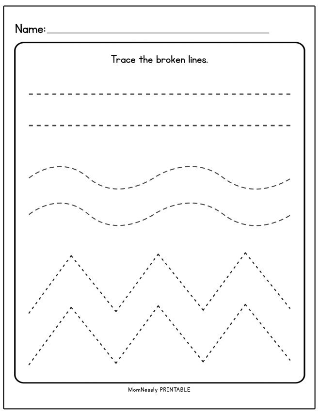 Tracing Lines Worksheets