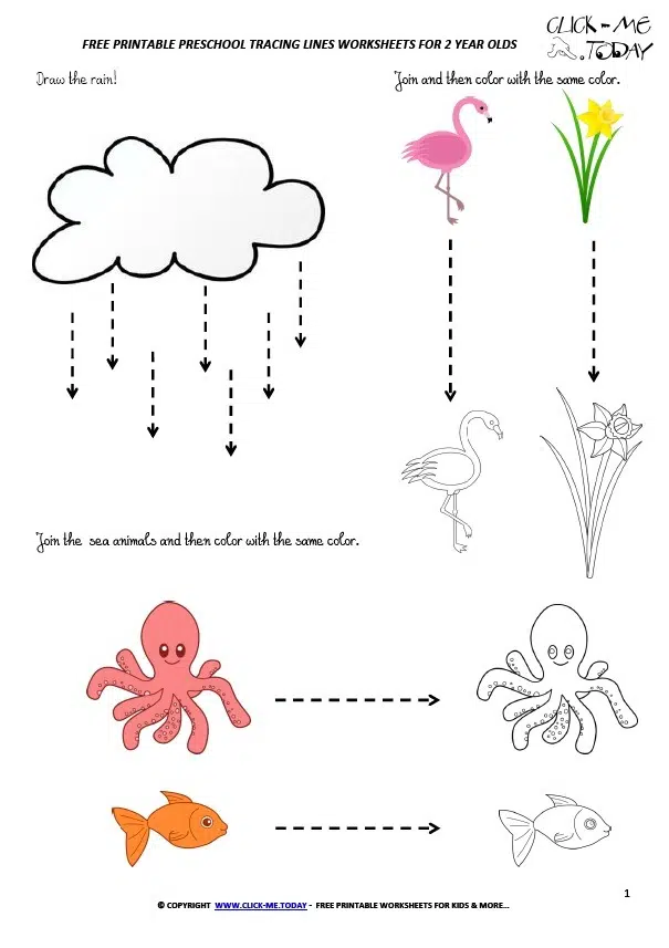 Pre Writing Worksheets For 2 Year Olds