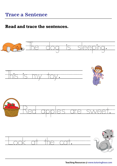 Tracing Sentences Worksheet