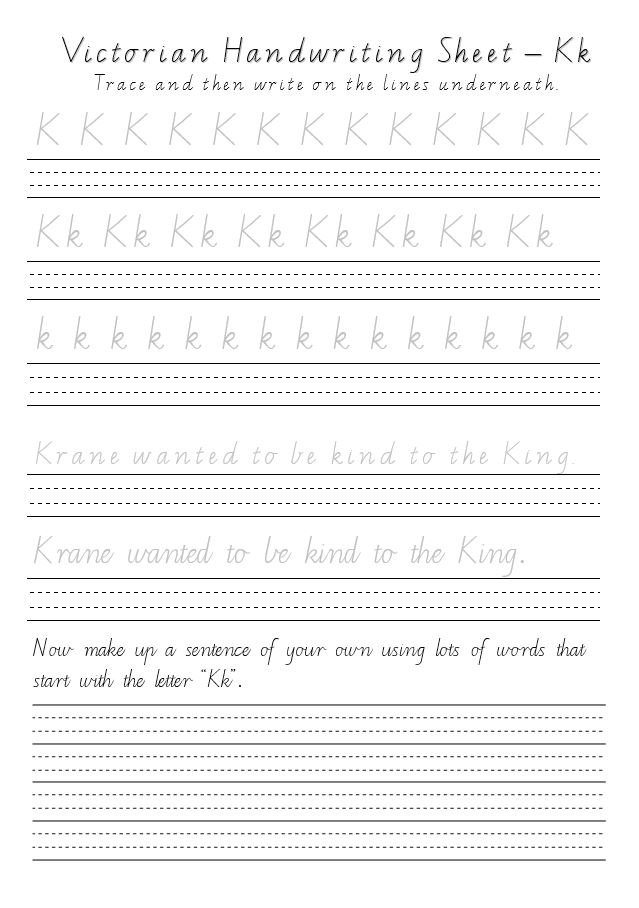 Victorian Handwriting Worksheets Aa To Zz