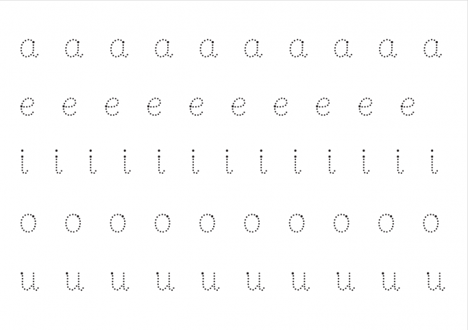 Vowels Letter Formation Worksheet Handwriting Activity For