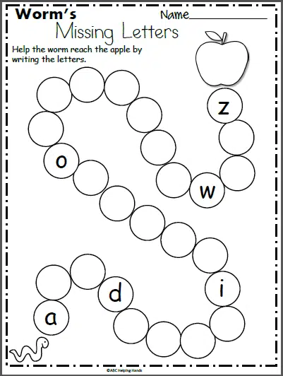Write The Missing Letter Worksheets