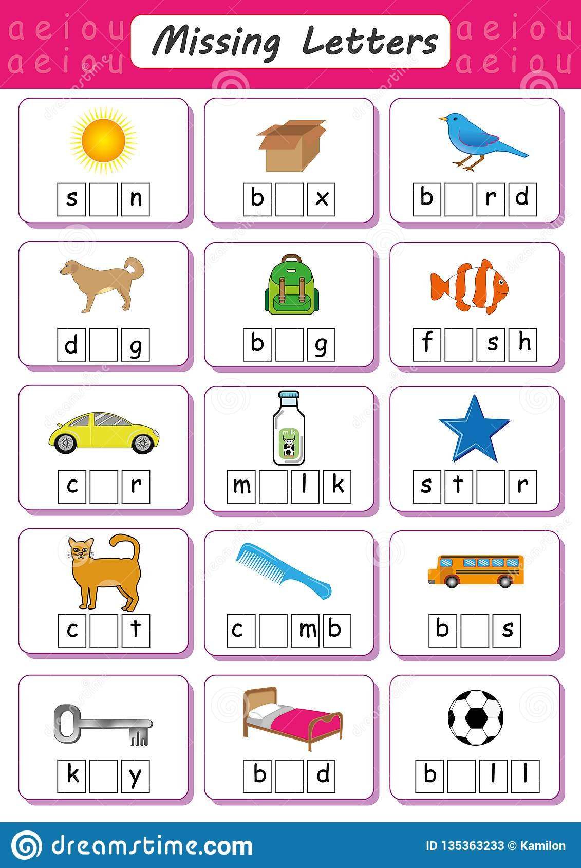 Write Missing Letter Write The Missing Vowel Worksheet For Kids Write Missing Letter Write The Missing Vowel Worksheet For Kids