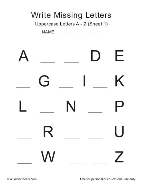 Write A To Z Worksheets