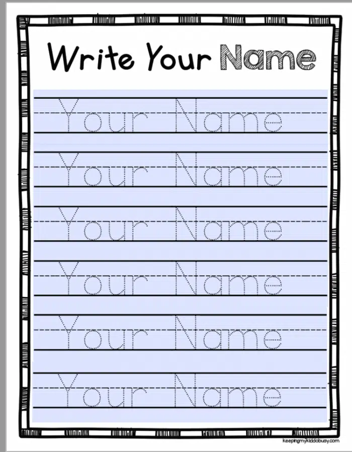 Learn To Write Your Name Worksheets