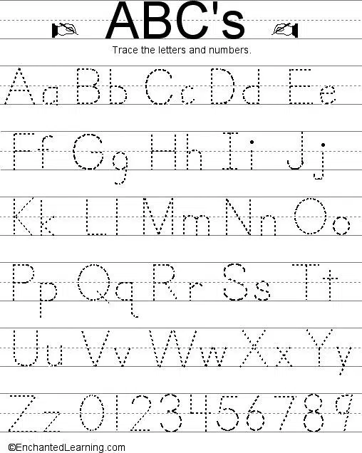 Letter And Number Tracing Worksheets